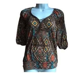 Suzy Shier Print Blouse